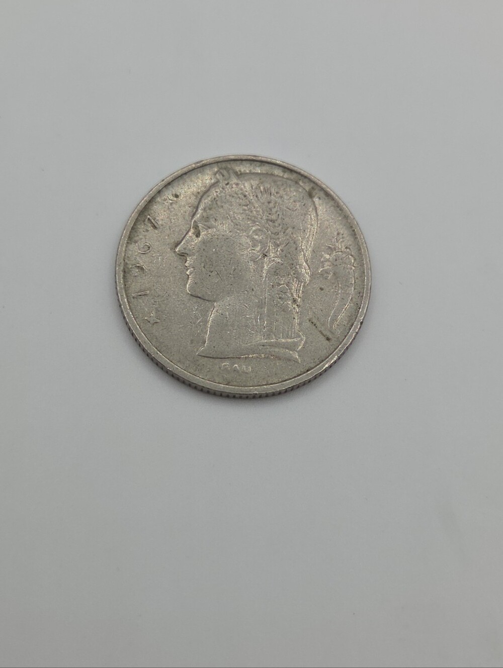 5 Franc (French Text) Coin 1967 Belgium (Belgique)